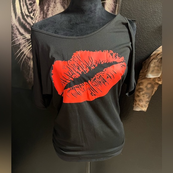 💋Shoulder O-Neck Short Sleeve Loose Fit Tops💋SZ S💋NWOT - Picture 7 of 11